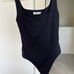 Babaton Aritzia Black Contour Tank Bodysuit